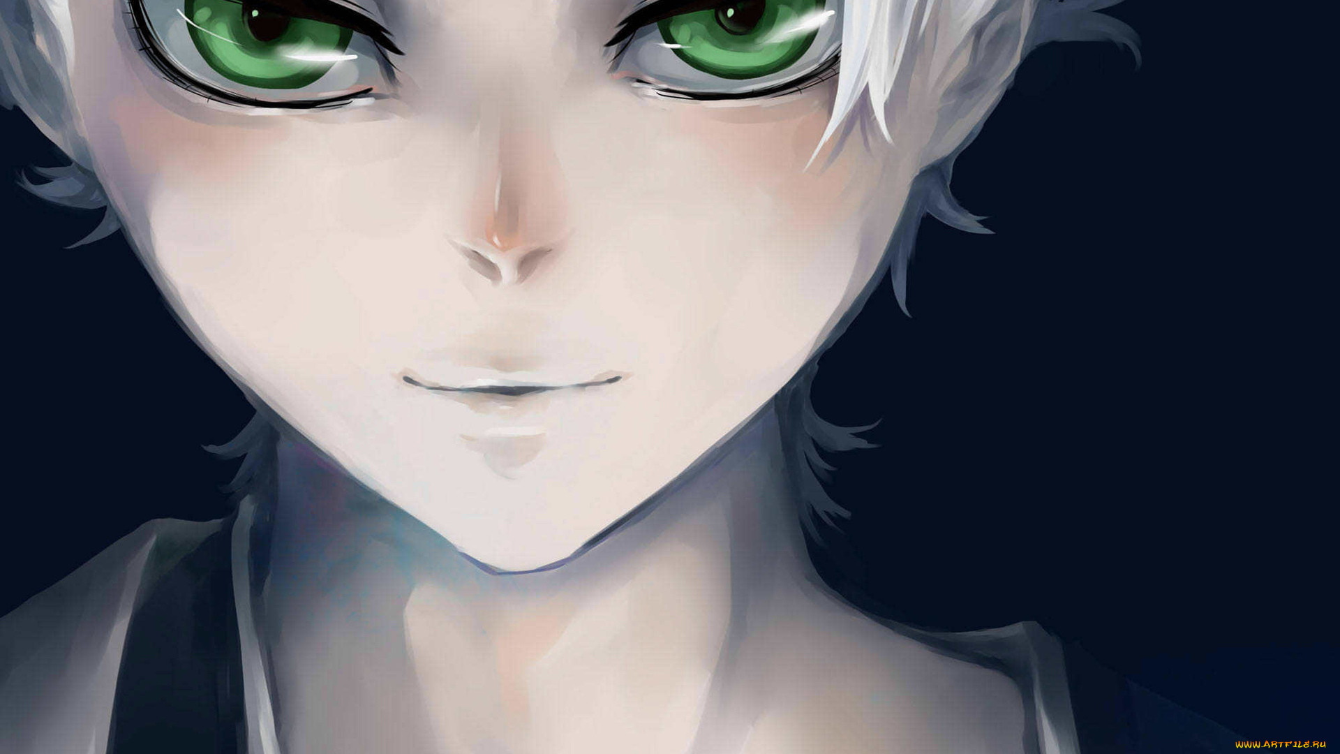 аниме, bleach, green, eyes, light, smile, зелёные, глаза, тоуширо.
